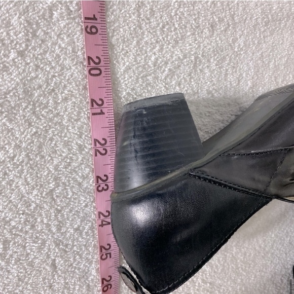 Gerry Weber Black Leather Slip on Ankle Booties W Low Chunky Heel 41 - Picture 12 of 13